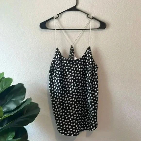 Victoria’s Secret Medium top black with white polka dot - Picture 1 of 5